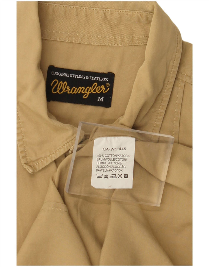 WRANGLER Mens Shirt Medium Beige Cotton