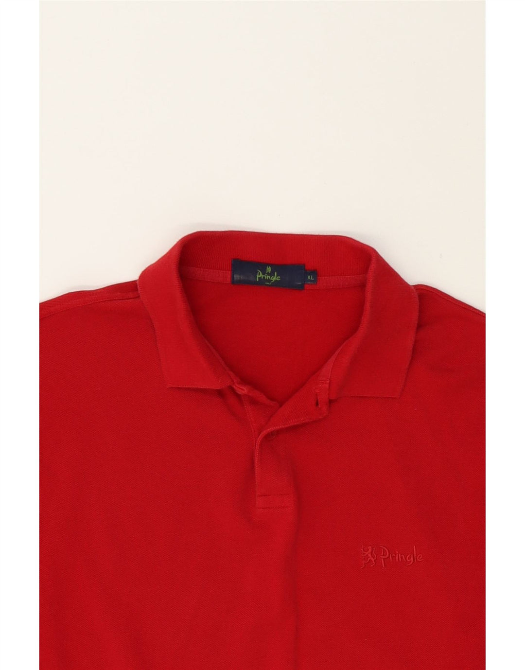 PRINGLE Mens Long Sleeve Polo Shirt XL Red Cotton Vintage Pringle and Second-Hand Pringle from Messina Hembry 