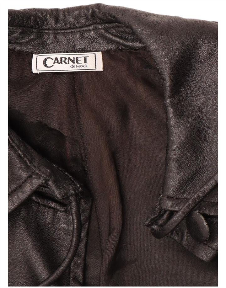 Damski płaszcz skórzany Carnet UK 18 XL, czarny