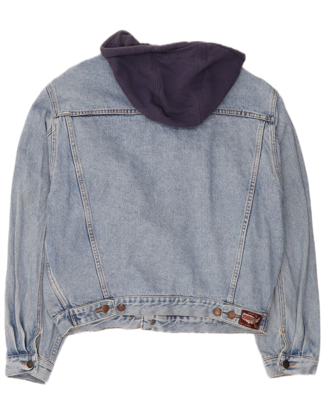 Męska kurtka dżinsowa z kapturem DURANGO UK 40, duża, niebieska, bawełniana w bloki kolorów