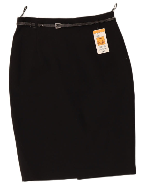 Marks & Spencer Damska spódnica ołówkowa UK 10 Small W28 Czarny poliester