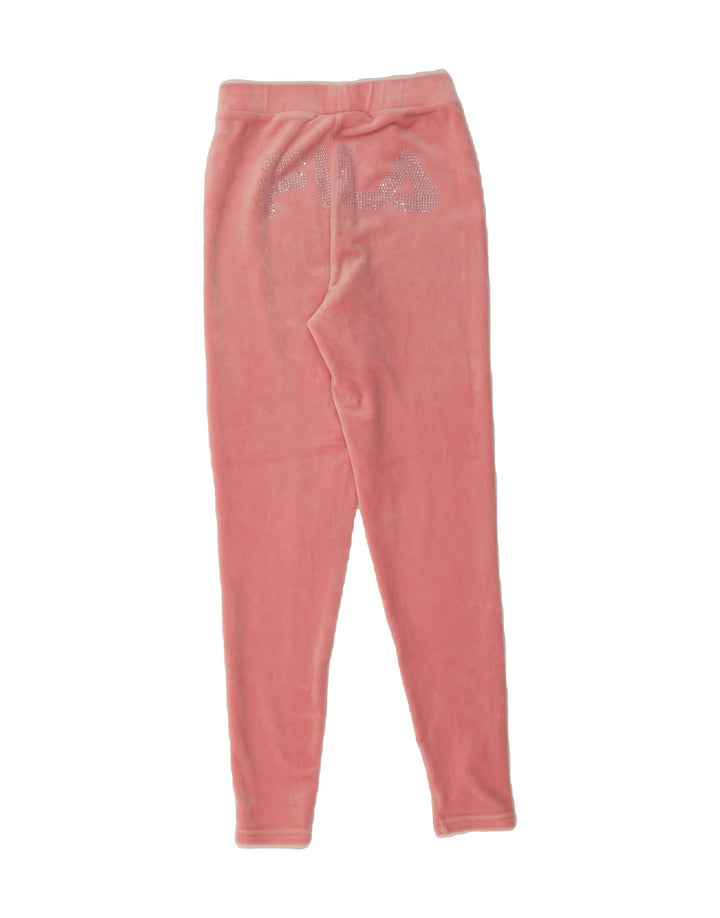 FILA Womens Graphic Tracksuit Trousers UK 6 XS Pink Polyester Vintage Fila and Second-Hand Fila from Messina Hembry 