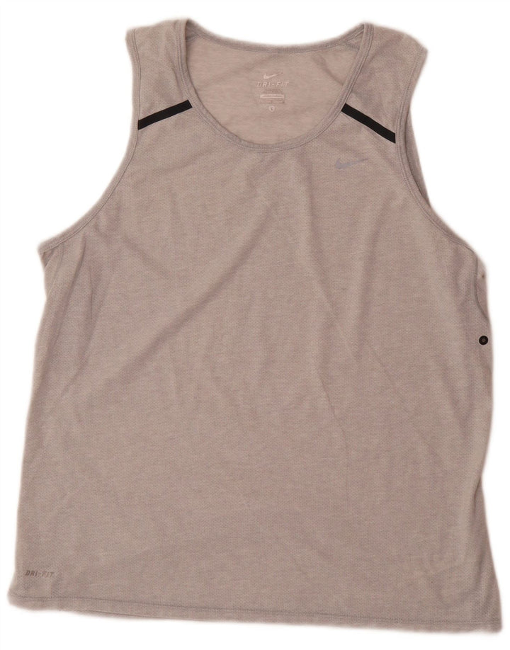 Męska kamizelka Nike Dri Fit, duża, szara, poliestrowa z blokami kolorów
