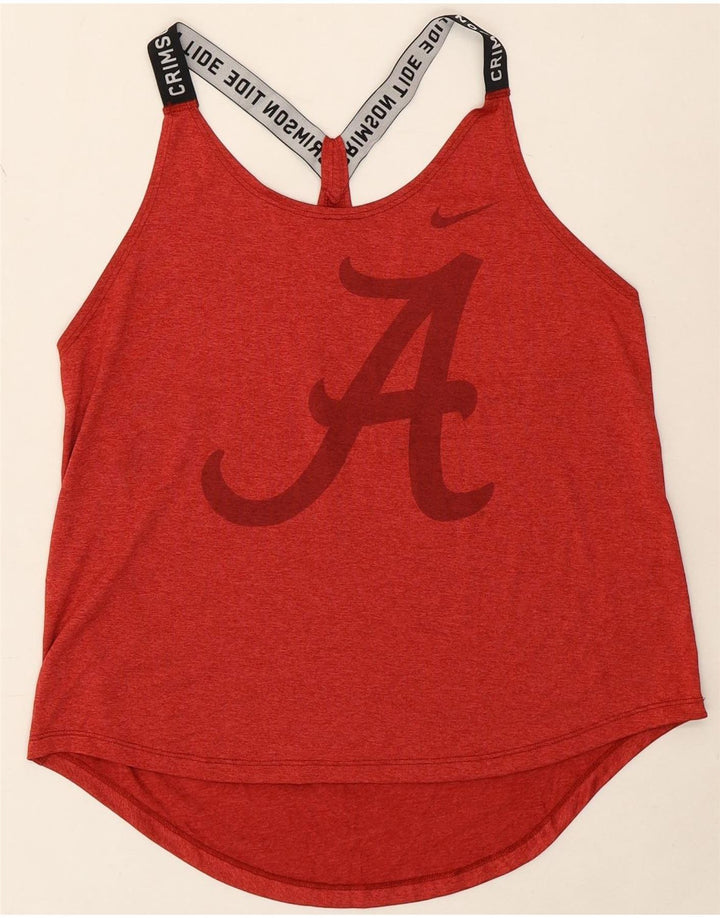 NIKE Womens Dri Fit Graphic Vest Top UK 10 Small Burgundy Polyester Vintage Nike and Second-Hand Nike from Messina Hembry 