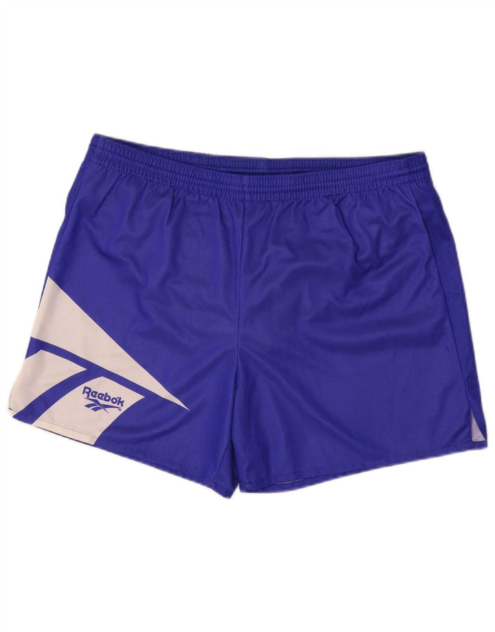 Męskie spodenki sportowe Reebok, duże, niebieskie, z blokami kolorów