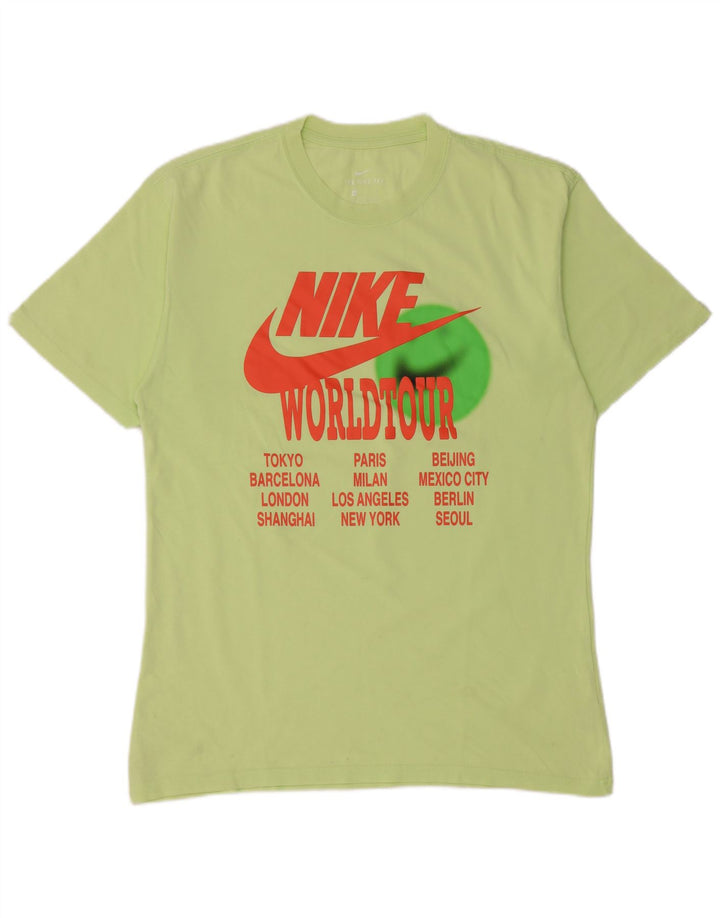 Męski T-shirt z grafiką Nike, mały, zielony, bawełniany