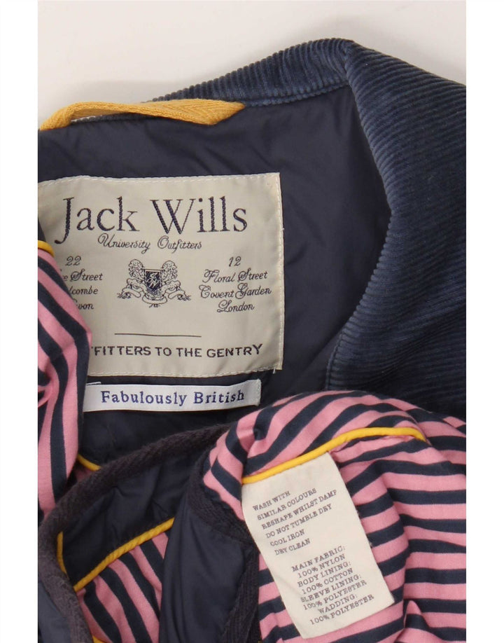 Damska pikowana kurtka Jack Wills UK 14, średni granatowy nylon
