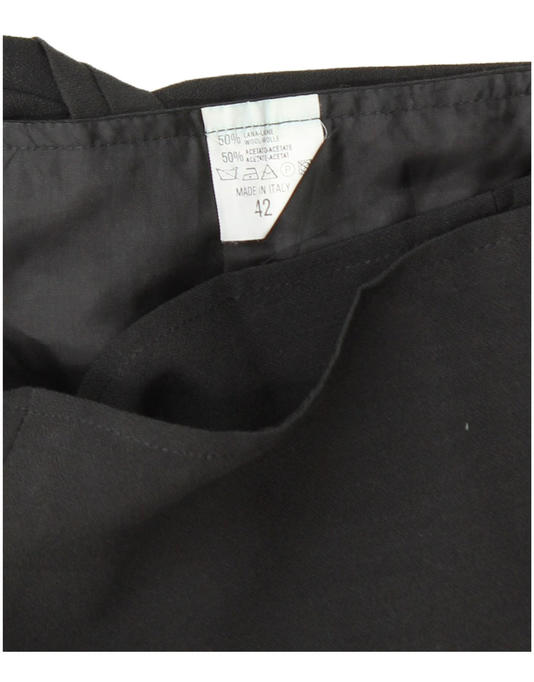 VINTAGE Damska spódnica mini kopertowa IT 42 Medium W26 Czarna wełna