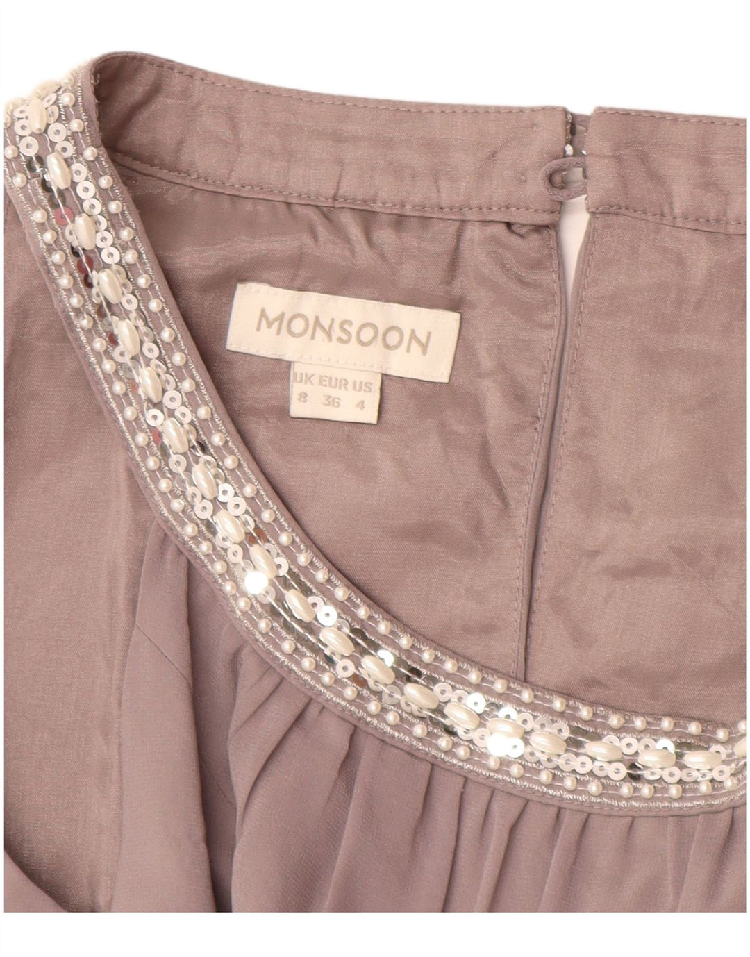 Damska sukienka maxi bez rękawów Monsoon UK 8, mała, szary poliester