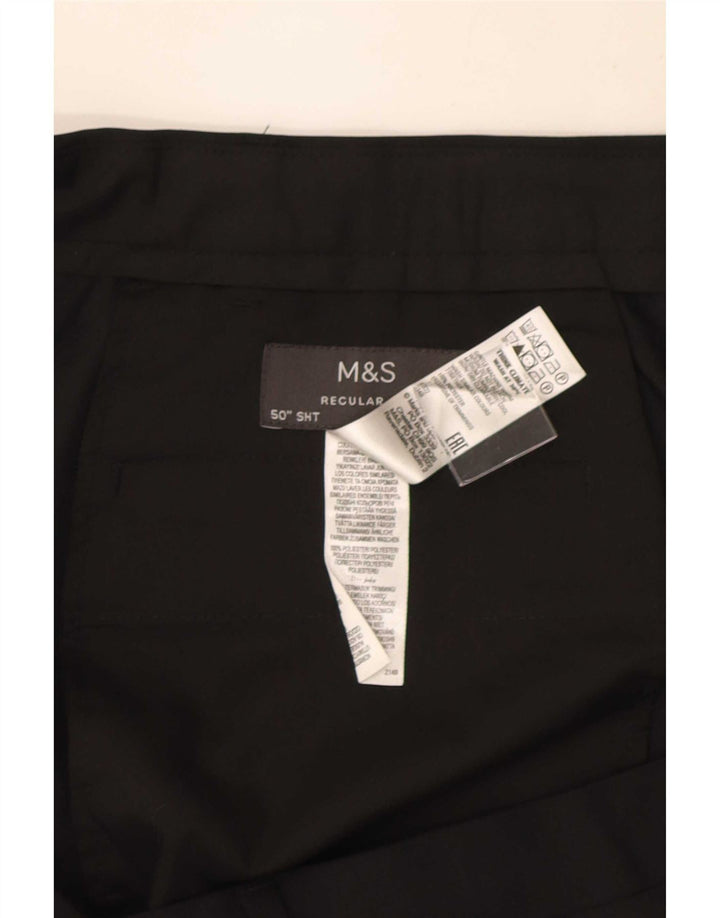 Męskie spodnie chino o regularnym kroju Marks & Spencer W50 L29, czarny poliester
