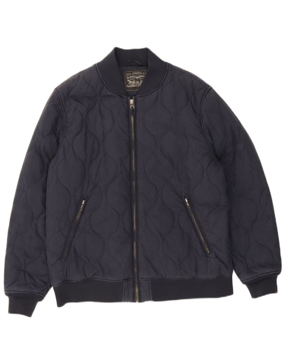 Męska ocieplana kurtka bomberka Levi's UK 42 XL, granatowa, bawełniana