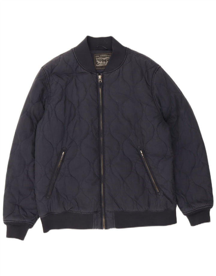 Męska ocieplana kurtka bomberka Levi's UK 42 XL, granatowa, bawełniana