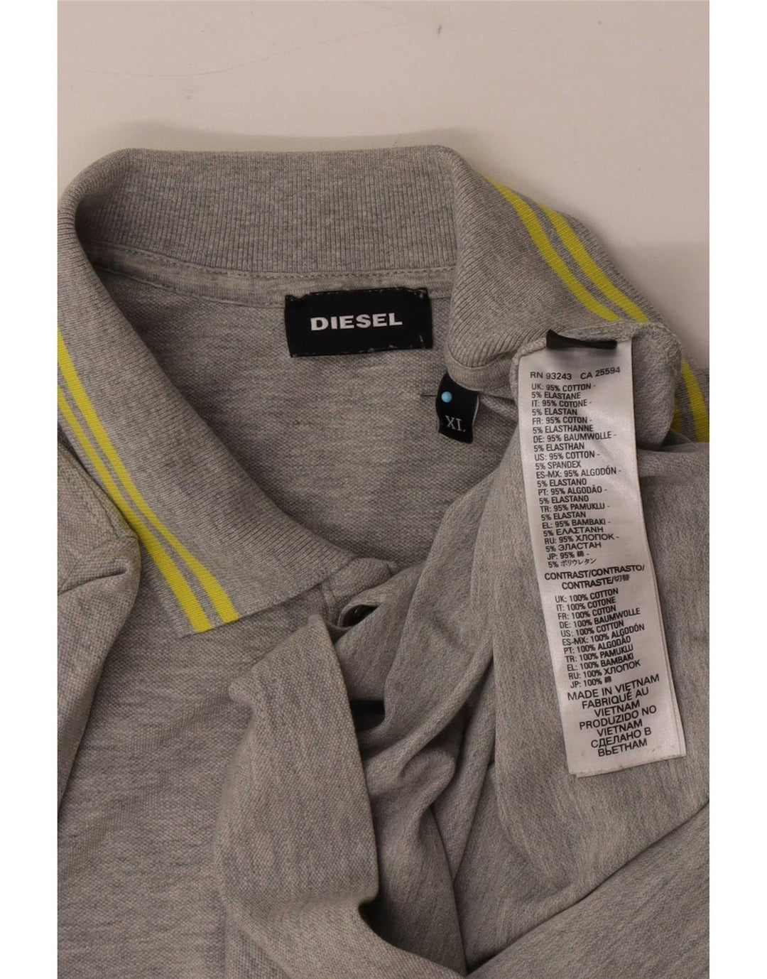 Męska koszulka polo Diesel XL, bawełniana w szare paski