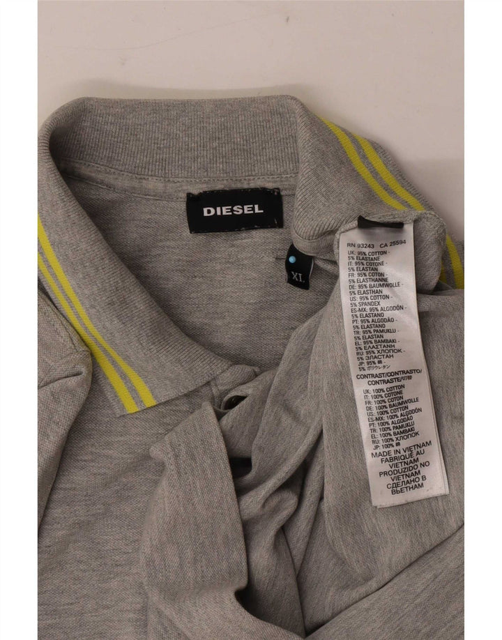 Męska koszulka polo Diesel XL, bawełniana w szare paski