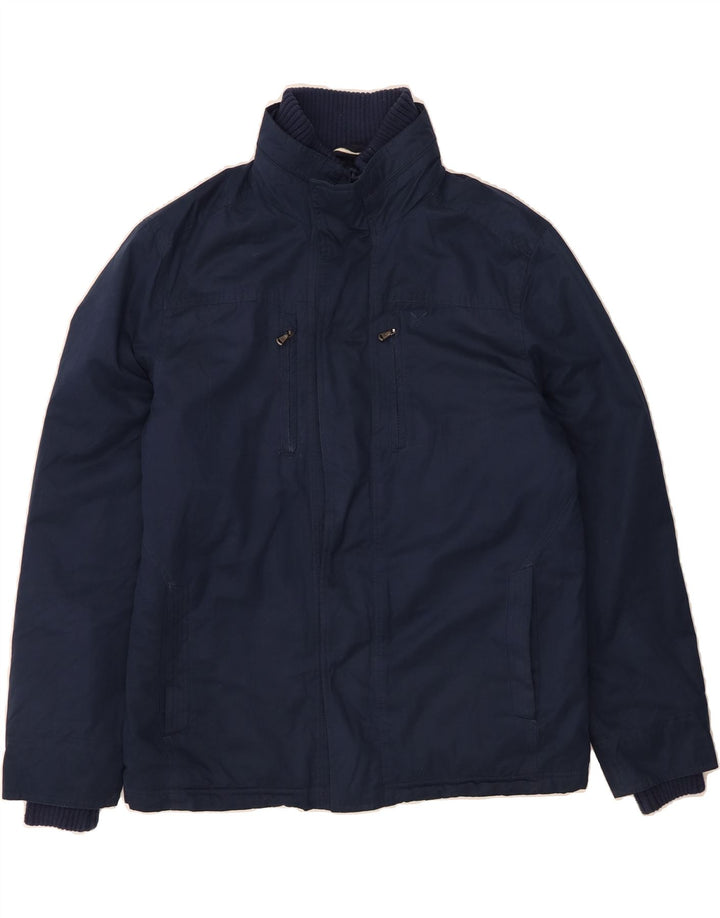 CREW CLOTHING Mens Windbreaker Jacket UK 40 Large Navy Blue Polyester Vintage Crew Clothing and Second-Hand Crew Clothing from Messina Hembry 