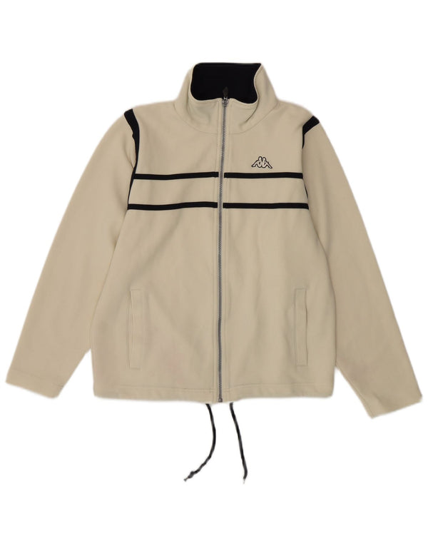 Damska kurtka dresowa KAPPA UK 14, poliester w średnie białe paski