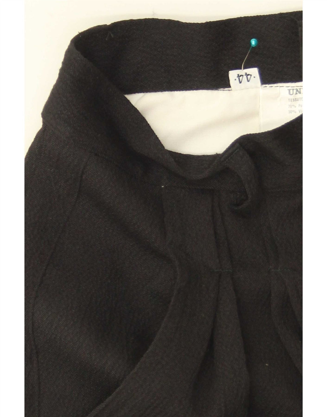 Damskie spodnie garniturowe w stylu vintage IT 44 Medium W26 L35 Czarny poliester