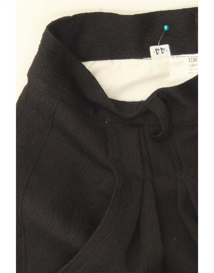 Damskie spodnie garniturowe w stylu vintage IT 44 Medium W26 L35 Czarny poliester