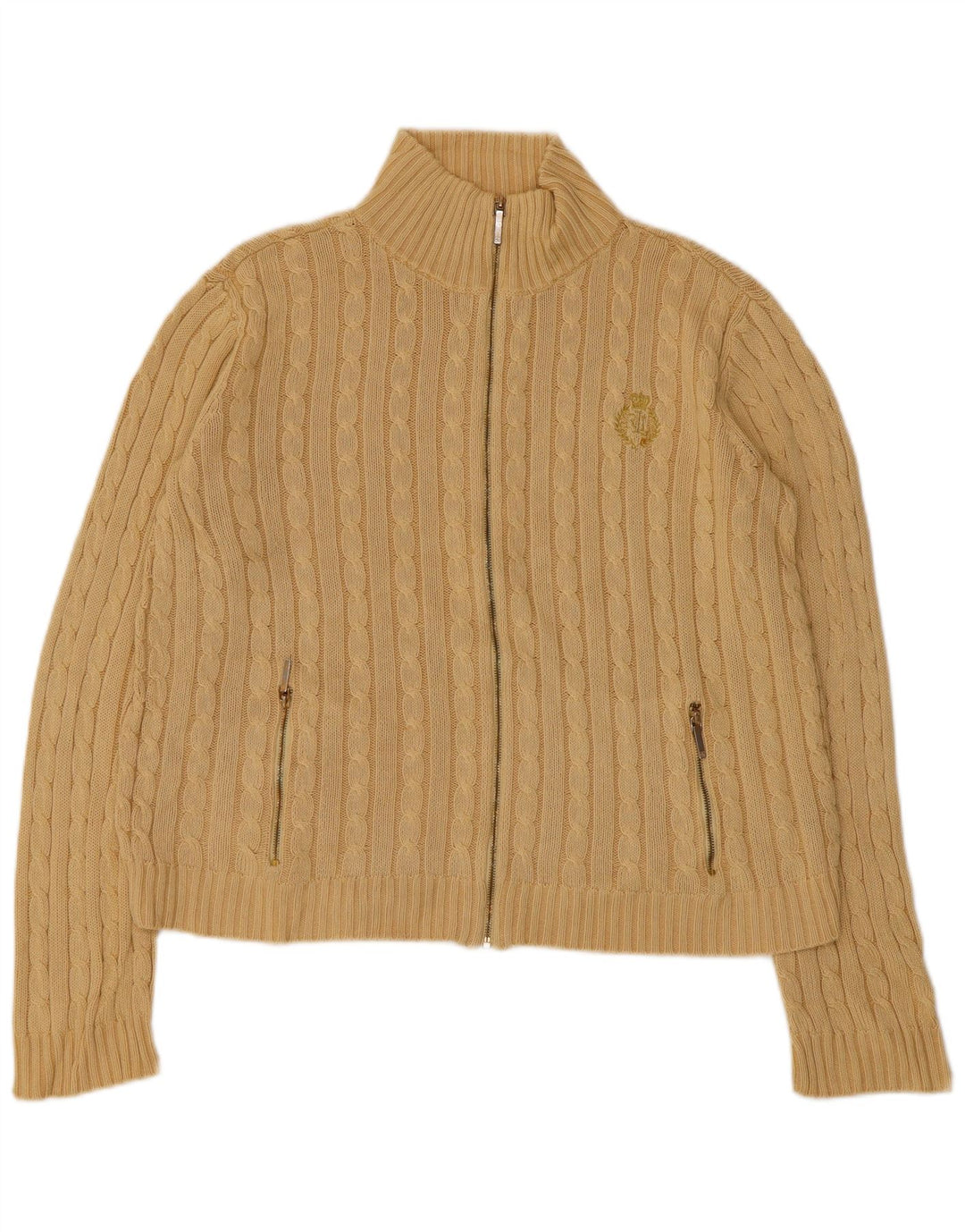 Damski sweter rozpinany Ralph Lauren Crop Oversize UK 10 Small Beige