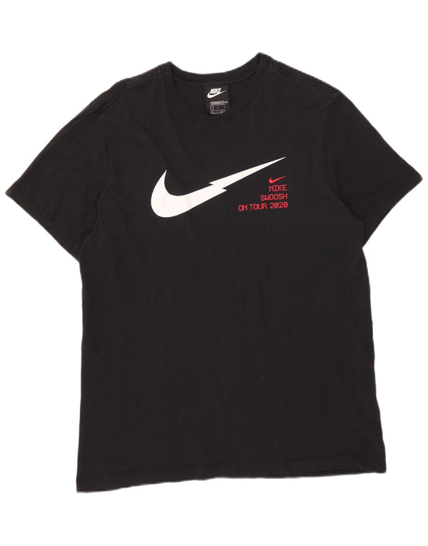 Męski T-shirt z grafiką Nike Swoosh o standardowym kroju, duży, granatowy, bawełniany