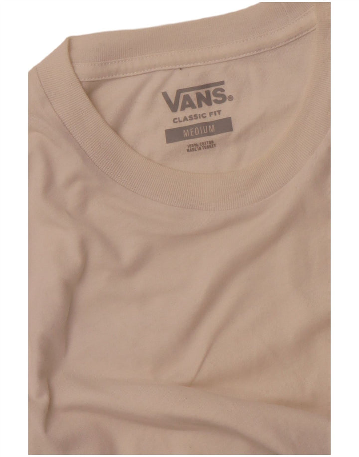Męski T-shirt VANS o klasycznym kroju, w kolorze średniej bieli