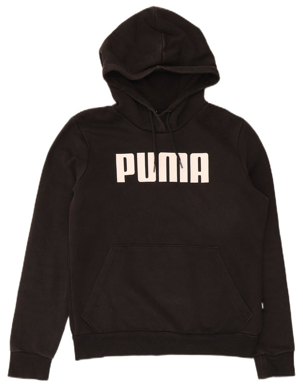 Damski sweter z kapturem Puma z grafiką UK 10, mały, czarny, bawełniany