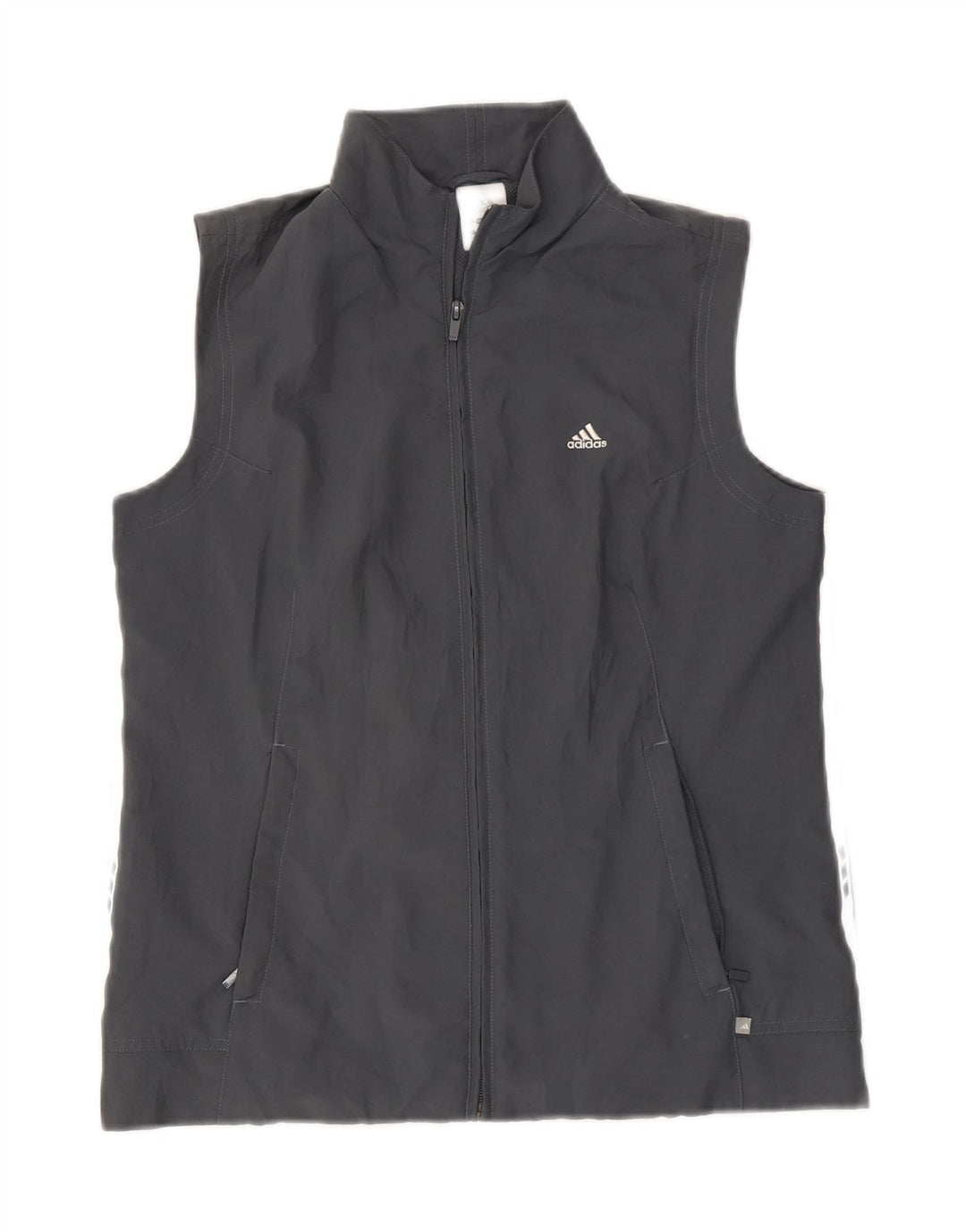 Damska bluza dresowa bez rękawów Adidas UK 12 Średni szary poliester