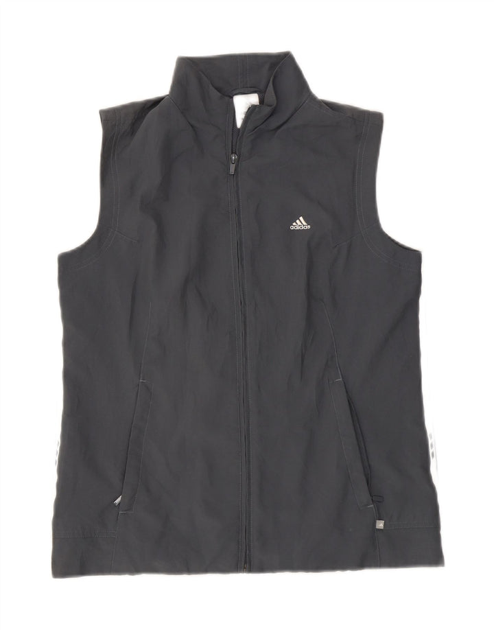 Damska bluza dresowa bez rękawów Adidas UK 12 Średni szary poliester