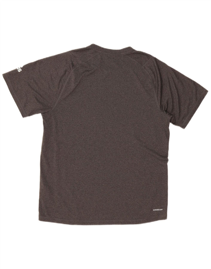 Męski T-shirt ADIDAS Aeroready z grafiką, średni szary poliester