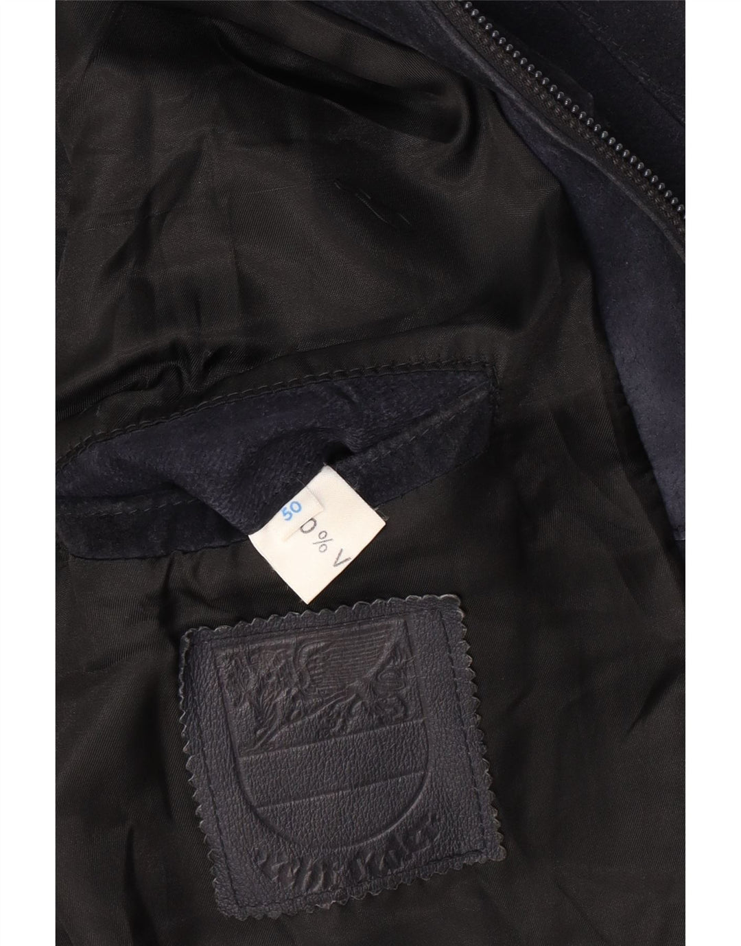 Męska zamszowa kurtka bomberka VINTAGE IT 50, duża, granatowa, skórzana