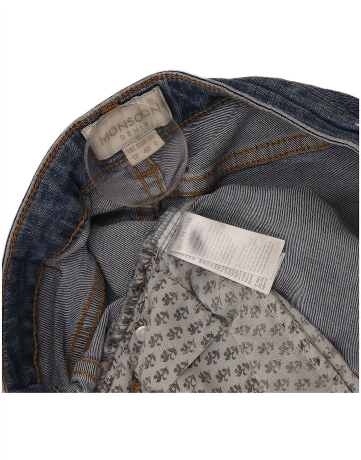 Damskie jeansy rozkloszowane Monsoon UK 12 Medium W30 L31 Niebieskie bawełniane