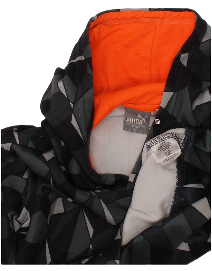 Chłopięcy sweter z kapturem PUMA 7-8 lat, mały, szary, geometryczny poliester