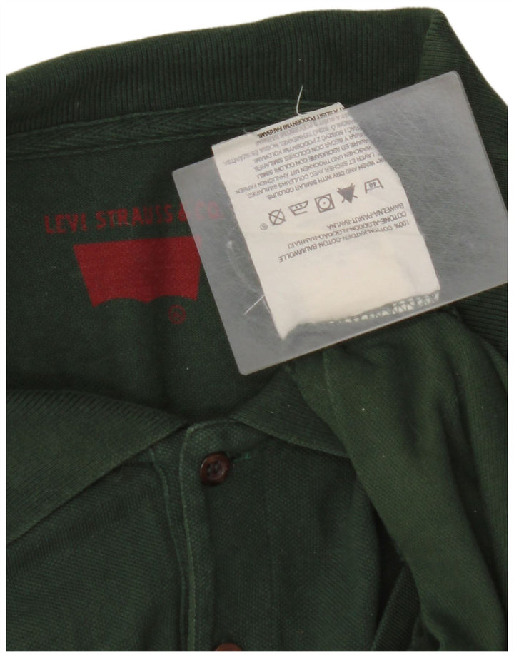 Męska koszulka polo z długim rękawem LEVI'S, duża, zielona bawełna