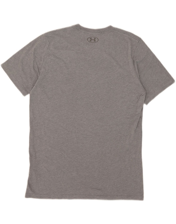 Męski t-shirt z grafiką UNDER ARMOUR Heat Gear, średnioszary, bawełniany w cętki
