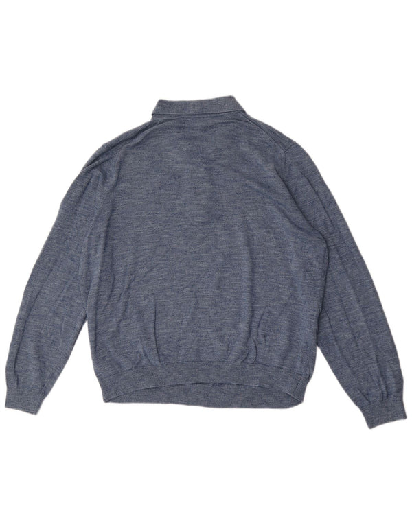 Marks & Spencer Męski sweter polo XL, bawełniany, w niebieskie plamki