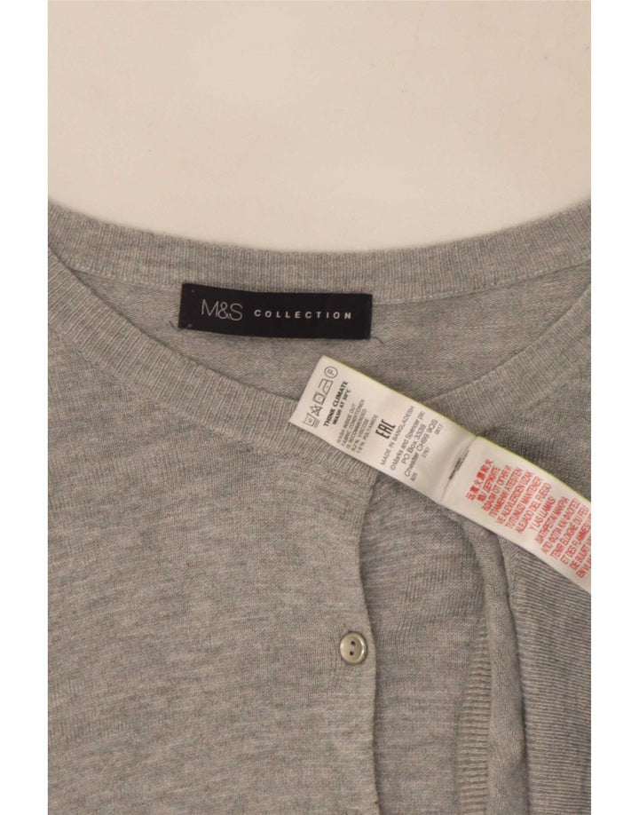 Marks & Spencer Damski sweter rozpinany UK 16, duży, szary, wiskoza
