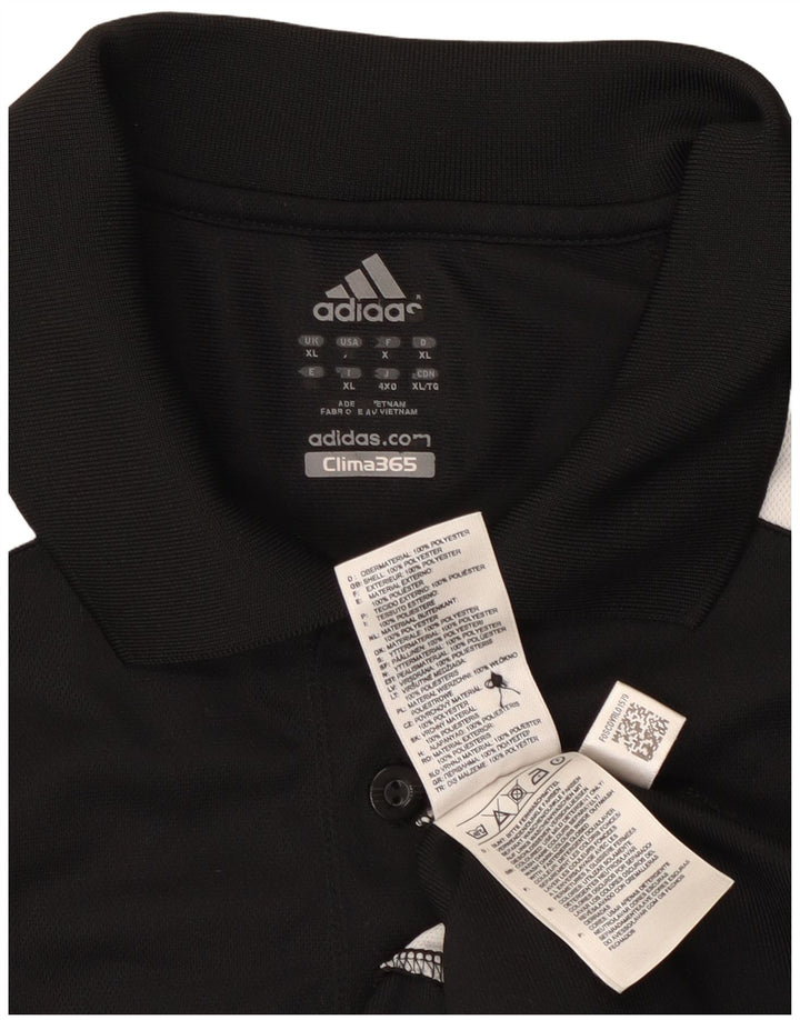 Adidas Męska koszulka polo Climalite XL Czarny poliester z blokami kolorów