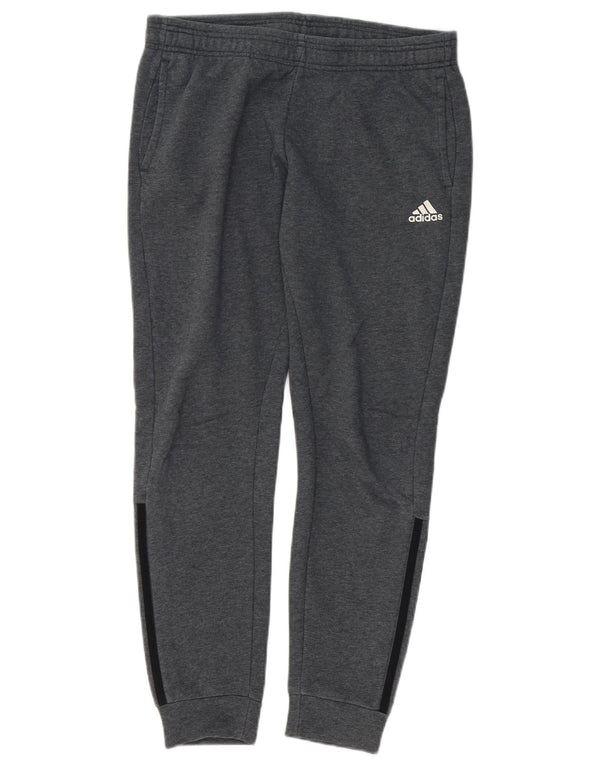 Damskie spodnie dresowe Adidas Joggers UK 18 XL Szara bawełna z blokami kolorów