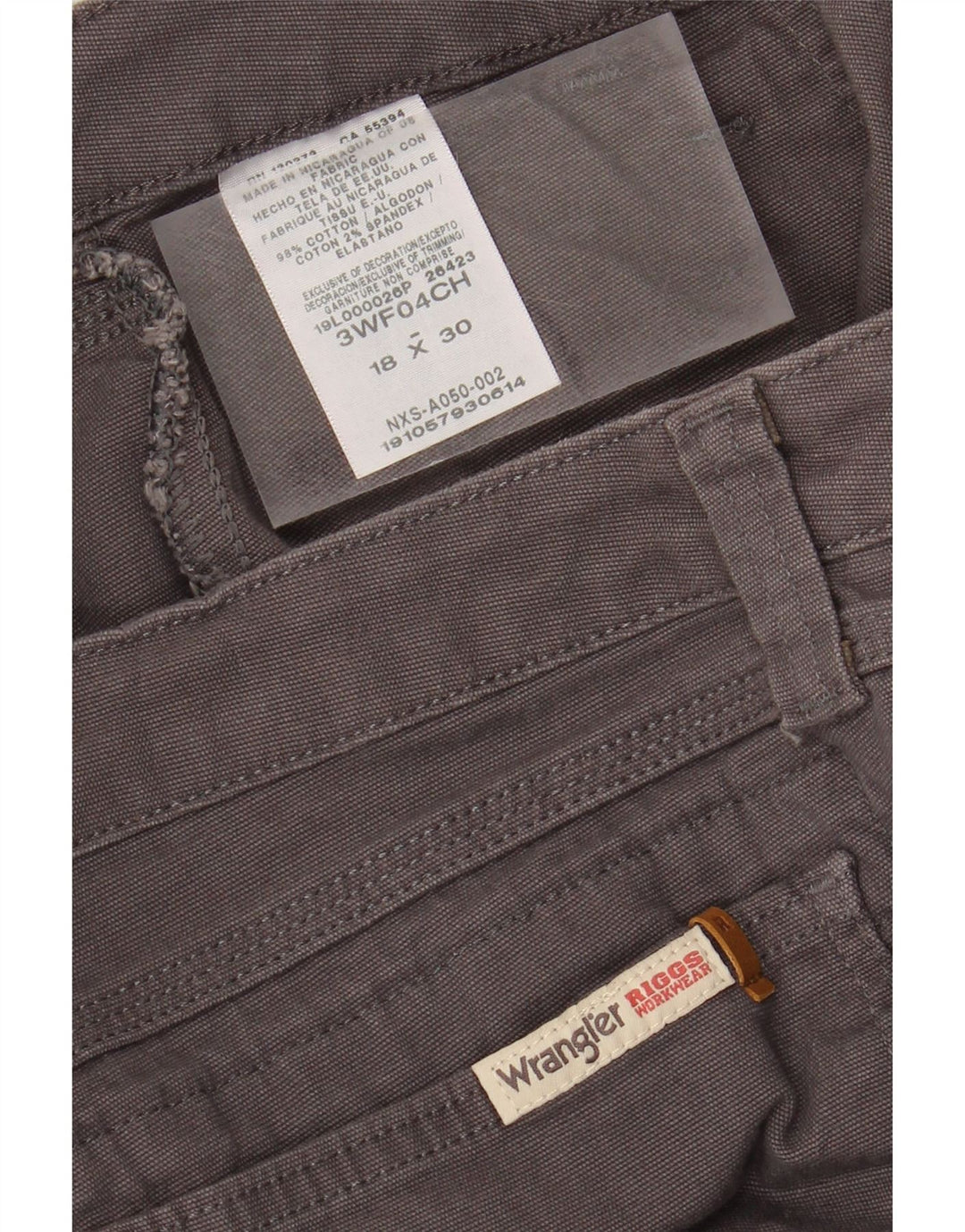 WRANGLER Womens Straight Cargo Trousers W36 L30 Grey Cotton Vintage Wrangler and Second-Hand Wrangler from Messina Hembry 