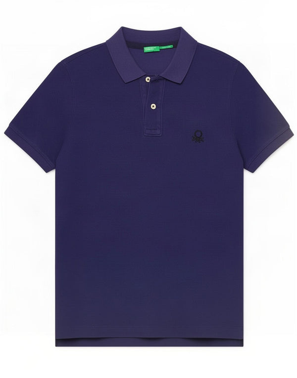 Męska koszulka polo Benetton Muscle Fit, kolor średni granatowy