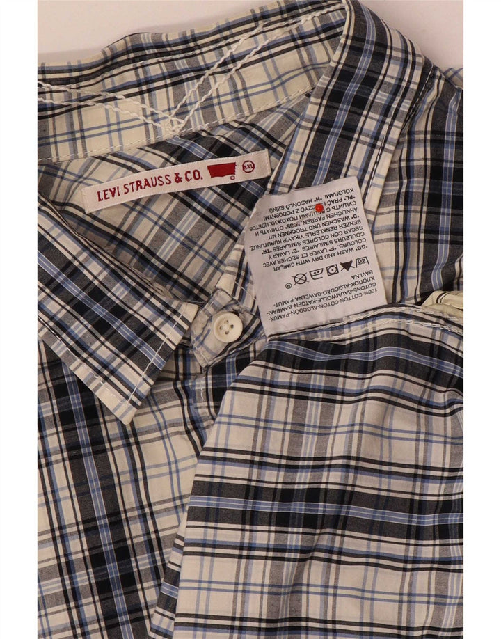 Koszula męska z krótkim rękawem Levi's 2XL, bawełniana niebieska kratka