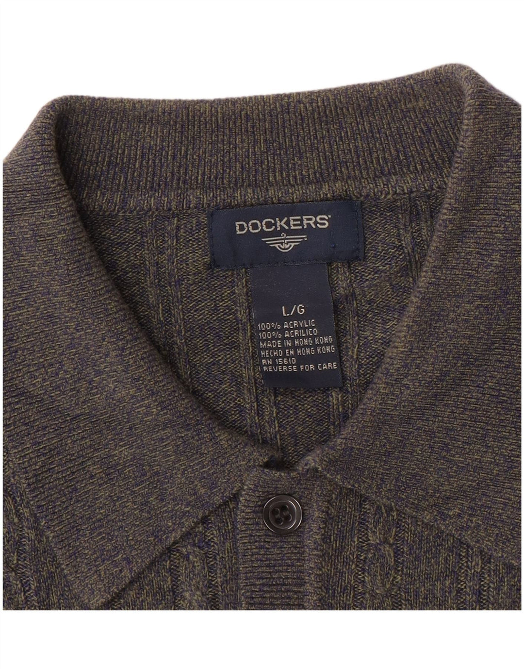 Męski sweter z golfem Dockers, duży, szary, nakrapiany akryl