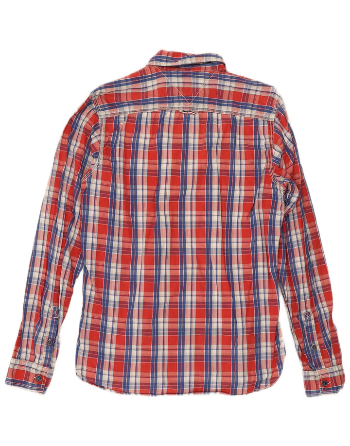 Koszula męska Tommy Hilfiger, mała, bawełniana w czerwoną kratę