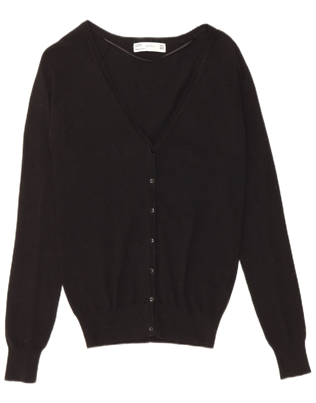 Sweter damski Zara UK 12, średni czarny, bawełniany