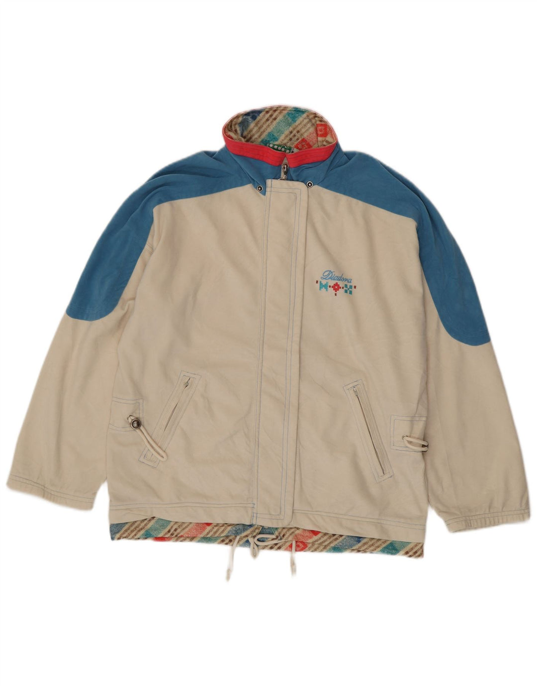 Damska kurtka dresowa Diadora UK 10, mała w kolorze złamanej bieli