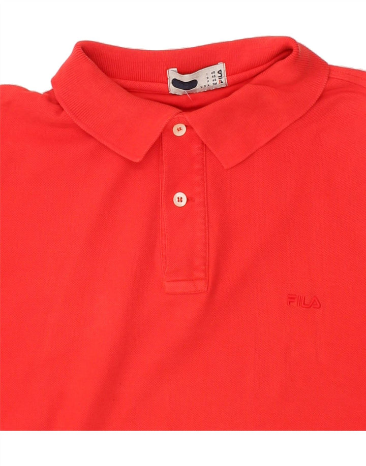 FILA Mens Polo Shirt IT 48 Medium Red Cotton Vintage Fila and Second-Hand Fila from Messina Hembry 