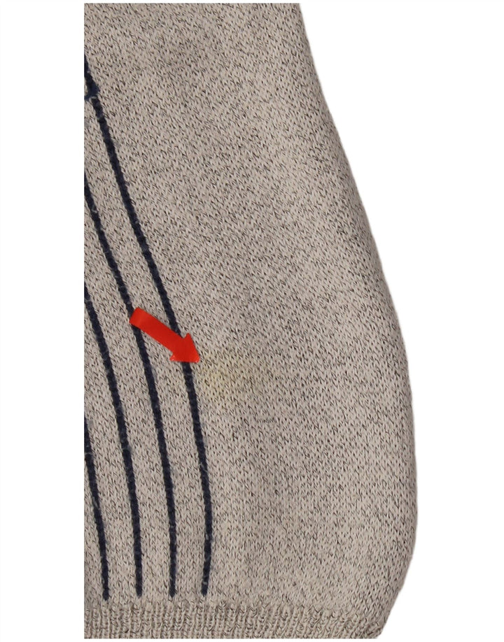 Vintage męski sweter z okrągłym dekoltem, duży szary blok kolorów