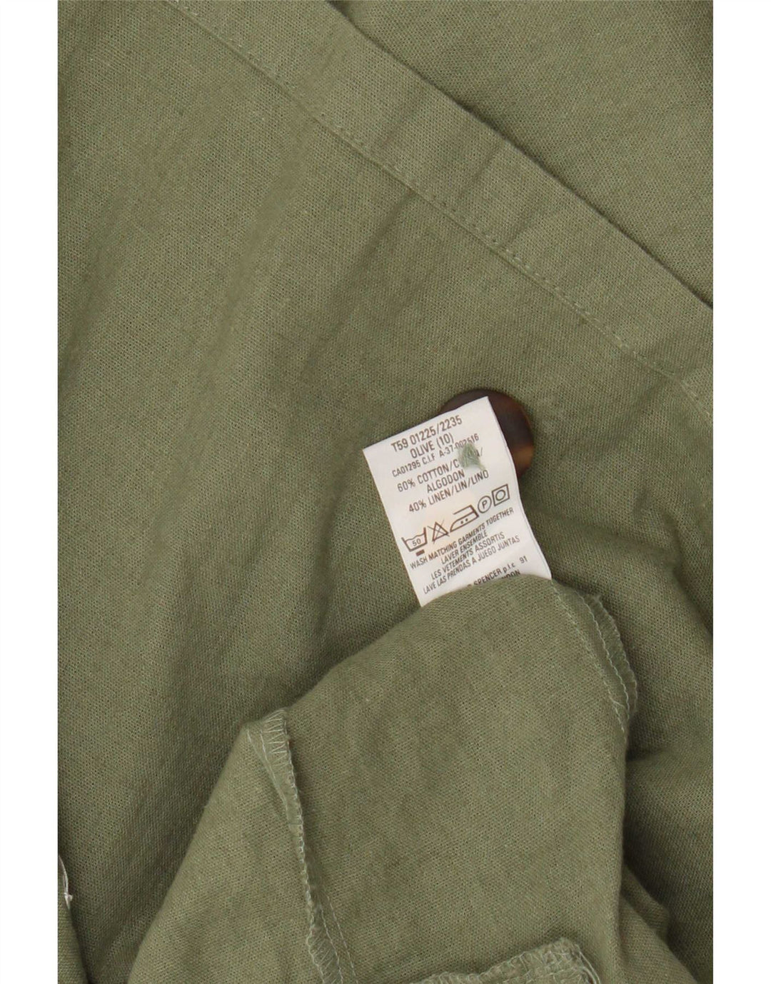 Marks & Spencer Damska marynarka z krótkim rękawem, UK 10, mała, khaki