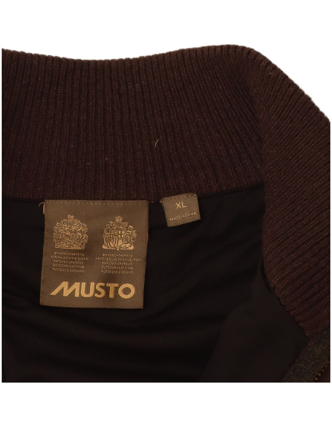 MUSTO Męski sweter zapinany na zamek XL, brązowa wełna owcza