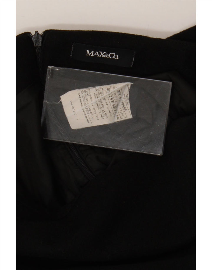 Damska spódnica w kształcie litery A Max & Co. UK 12 Medium W32 Czarna wełna